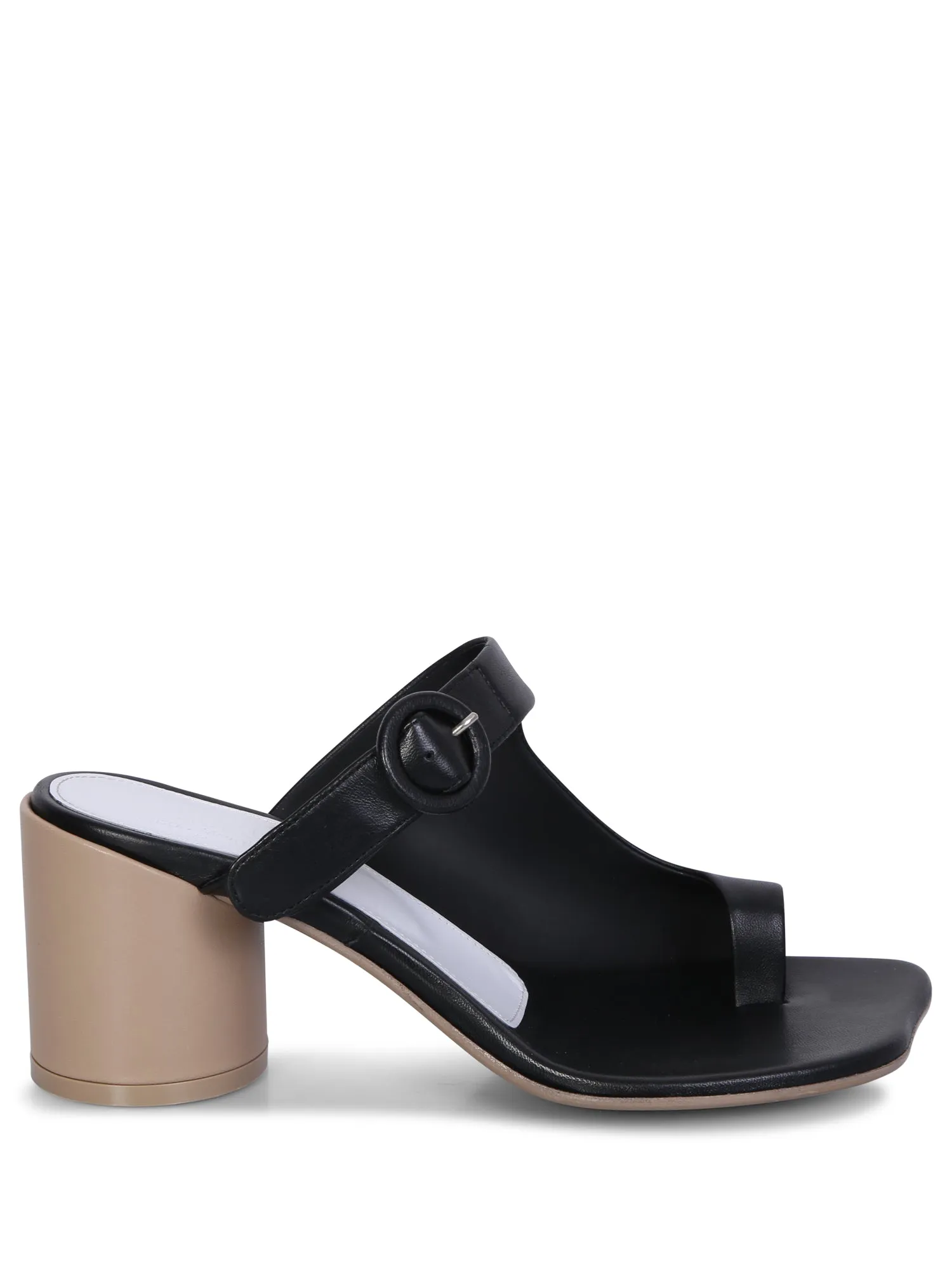 Black leather sandals